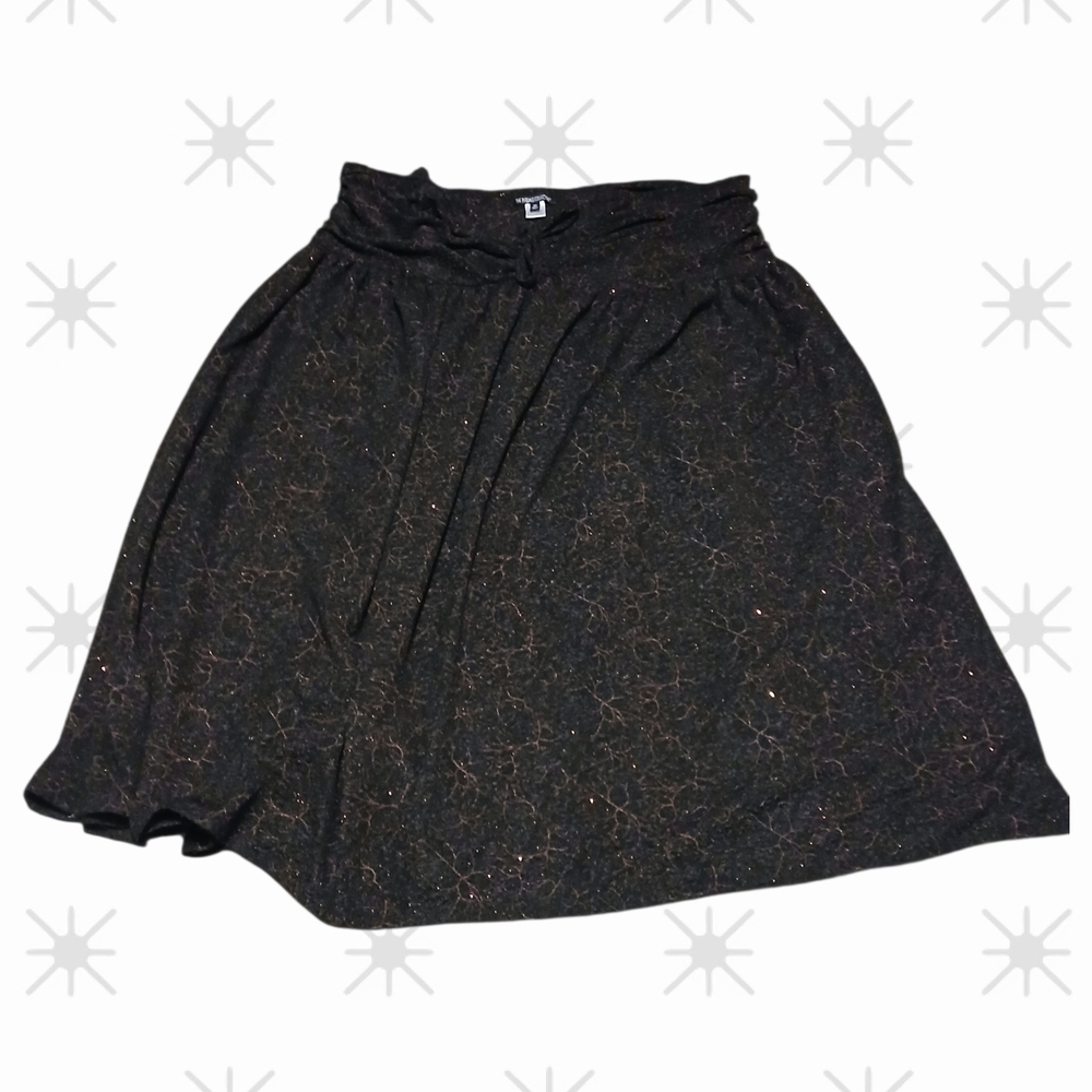 Elegant Black Skirt / Red Metallic Sparkle Threads